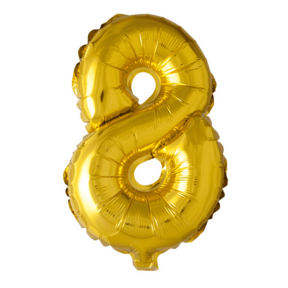 Folieballon 8 jaar Goud 41cm