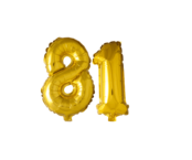 Folieballon 81 jaar Goud 41cm