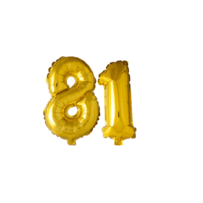 Folieballon 81 jaar Goud 41cm