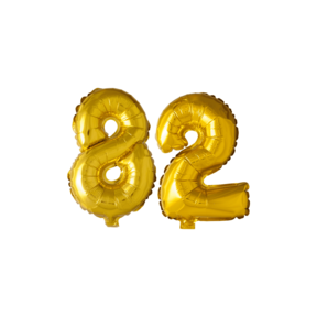 Folieballon 82 jaar Goud 41cm