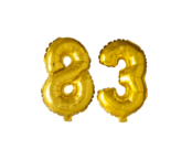 Folieballon 83 jaar Goud 41cm