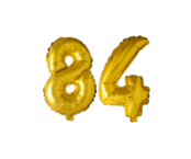 Folieballon 84 jaar Goud 41cm