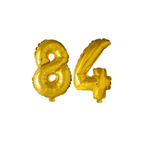 Folieballon 84 jaar Goud 41cm