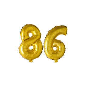 Folieballon 86 jaar Goud 41cm
