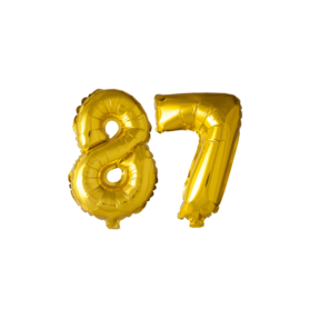 Folieballon 87 jaar Goud 41cm