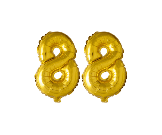 Folieballon 88 jaar Goud 41cm