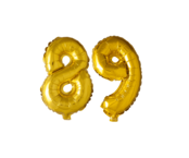 Folieballon 89 jaar Goud 41cm