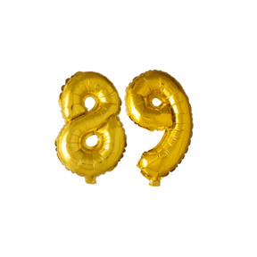 Folieballon 89 jaar Goud 41cm