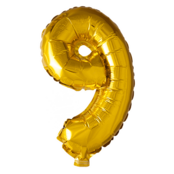 Folieballon 9 jaar Goud 41cm
