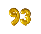 Folieballon 93 jaar Goud 41cm