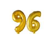 Folieballon 96 jaar Goud 41cm