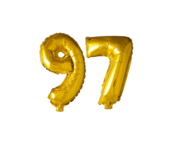 Folieballon 97 jaar Goud 41cm