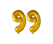 Folieballon 99 jaar Goud 41cm Folieballon 99 jaar Goud 41cm