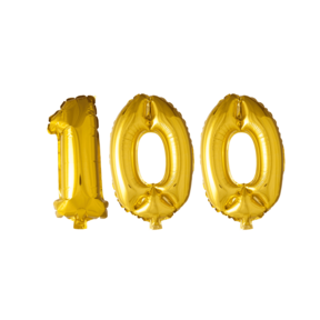 Folieballon 100 jaar Goud 41cm