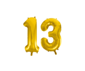 Folieballon 13 jaar Goud 41cm