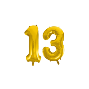 Folieballon 13 jaar Goud 41cm