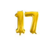Folieballon 17 jaar Goud 41cm