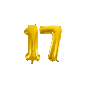 Folieballon 17 jaar Goud 41cm