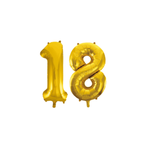 Folieballon 18 jaar Goud 41cm