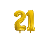 Folieballon 21 jaar Goud 41cm