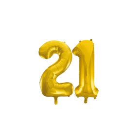 Folieballon 21 jaar Goud 41cm