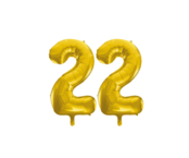 Folieballon 22 jaar Goud 41cm