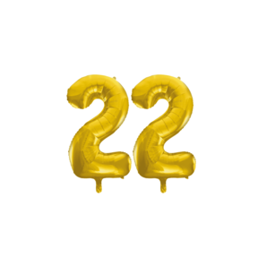 Folieballon 22 jaar Goud 41cm