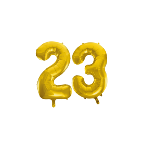 Folieballon 23 jaar Goud 41cm