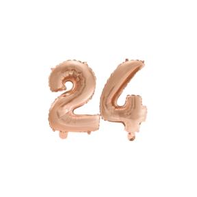 Folieballon 24 jaar Rosé Goud 86cm