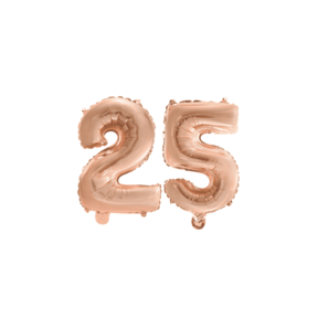 Folieballon 25 jaar Rosé Goud 86cm
