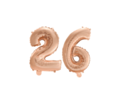 Folieballon 26 jaar Rosé Goud 86cm