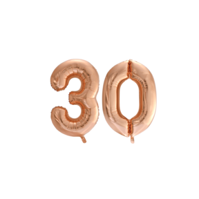 Folieballon 30 jaar Rosé Goud 86cm