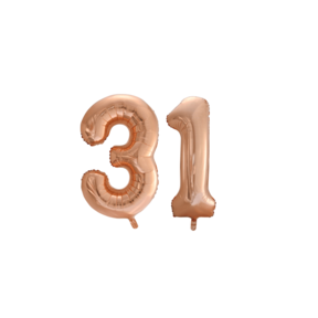 Folieballon 31 jaar Rosé Goud 86cm