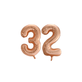 Folieballon 32 jaar Rosé Goud 86cm