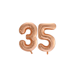 Folieballon 35 jaar Rosé Goud 86cm