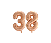 Folieballon 38 jaar Rosé Goud 86cm Folieballon 38 jaar Rosé Goud 86cm