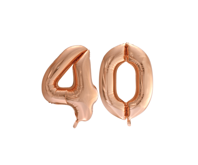 Folieballon 40 jaar Rosé Goud 86cm