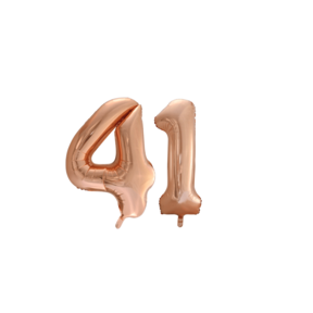 Folieballon 41 jaar Rosé Goud 86cm