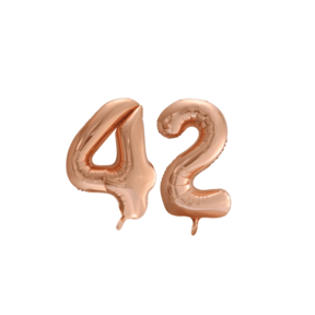 Folieballon 42 jaar Rosé Goud 86cm