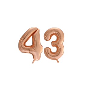 Folieballon 43 jaar Rosé Goud 86cm