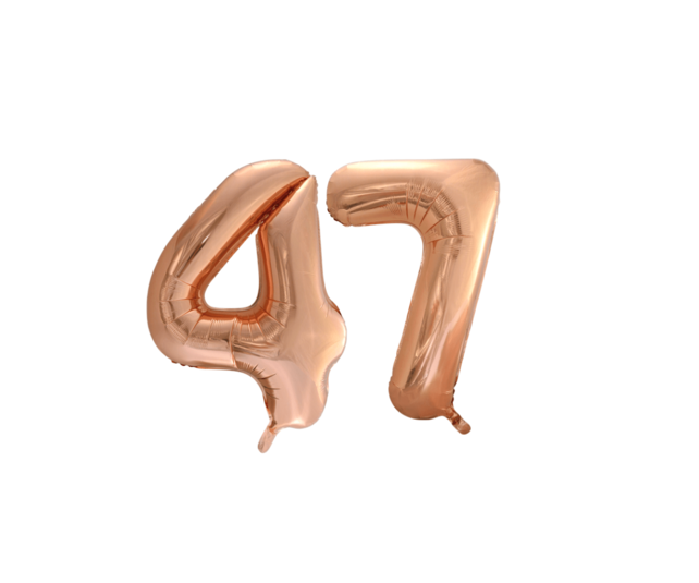 Folieballon 47 jaar Rosé Goud 86cm