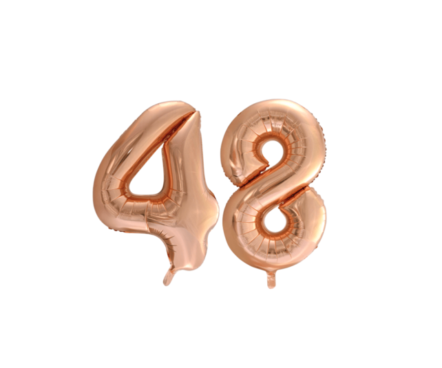 Folieballon 48 jaar Rosé Goud 86cm Folieballon 48 jaar Rosé Goud 86cm