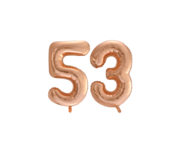 Folieballon 53 jaar Rosé Goud 86cm