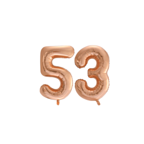 Folieballon 53 jaar Rosé Goud 86cm