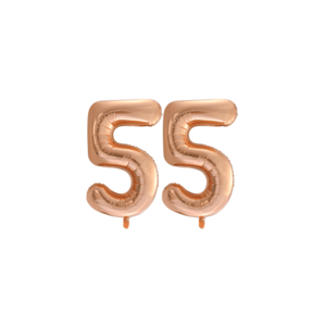 Folieballon 55 jaar Rosé Goud 86cm