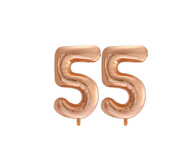 Folieballon 55 jaar Rosé Goud 86cm