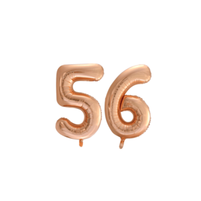 Folieballon 56 jaar Rosé Goud 86cm