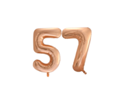 Folieballon 57 jaar Rosé Goud 86cm