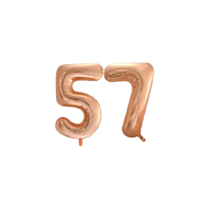 Folieballon 57 jaar Rosé Goud 86cm