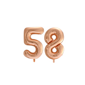 Folieballon 58 jaar Rosé Goud 86cm